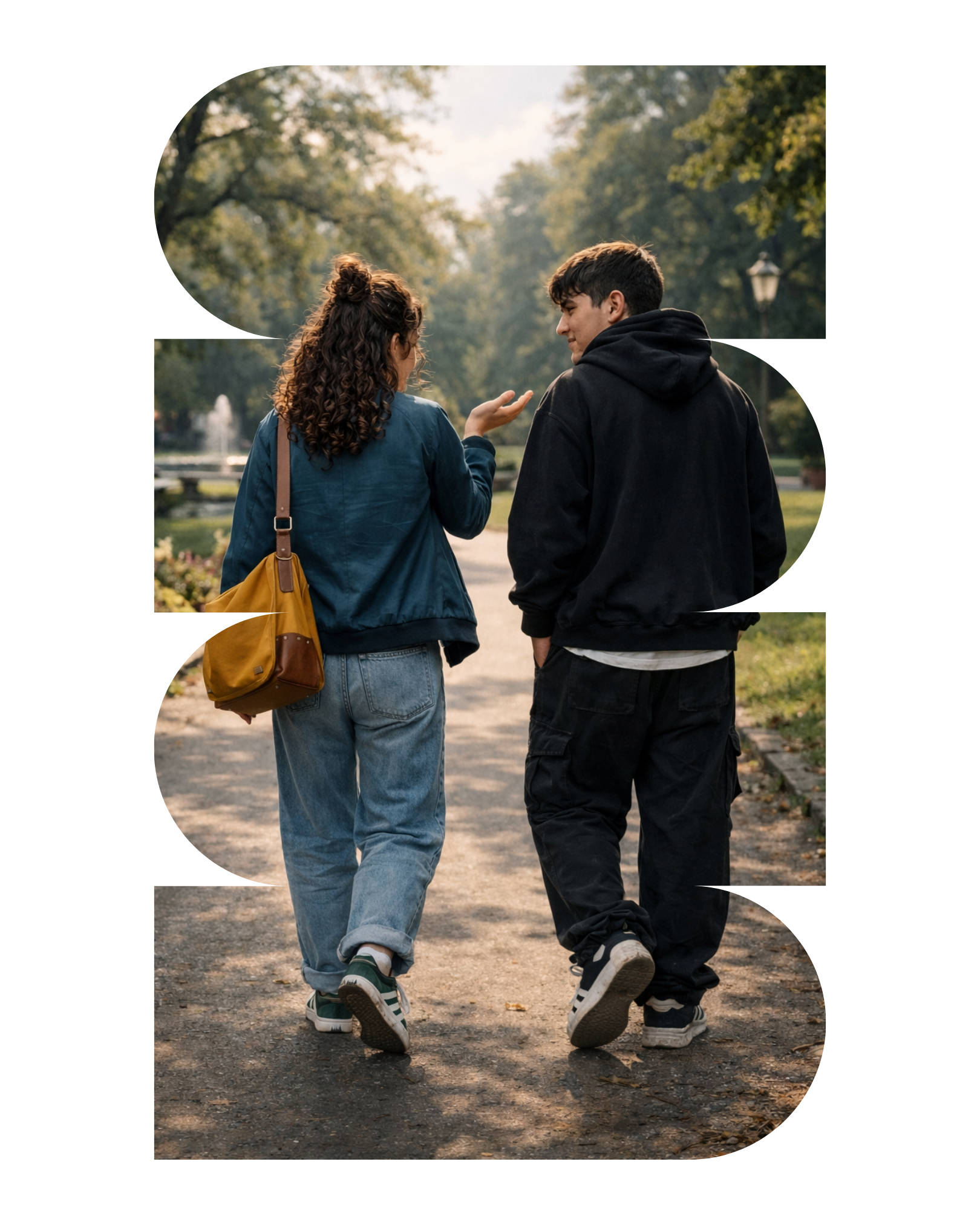 Mathissa Lugger mit Jugendlichem beim Walk & Talk Mentaltraining